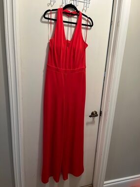 Beautiful Coral Sleeveless Wide-Leg Guess halter Jumpsuit